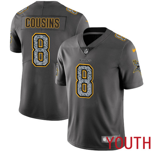 Minnesota Vikings 8 Limited Kirk Cousins Gray Static Nike NFL Youth Jersey Vapor Untouchable